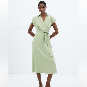 Belt Wrap Dress from Mango. Mint Green. Size L or US 8
